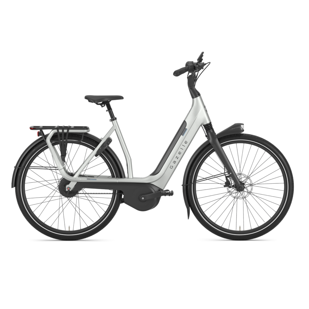 a grey Gazelle ebike